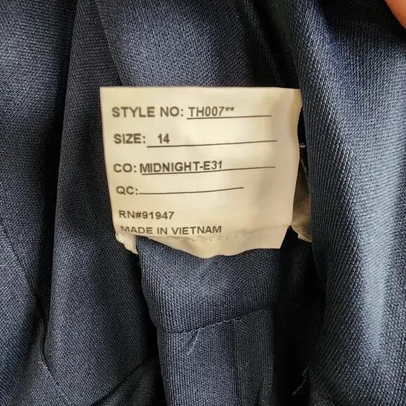 Nordstrom Thread Midnight Chiffon Criss Cross Back A-Line Maxi Gown Plus 14 - Picture 11 of 11